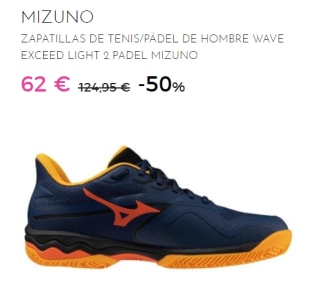 Zapatillas de Padel para Hombre Mizuno WAVE EXCEED LIGHT 2 por 62€
