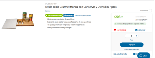 Set de Tabla Gourmet Monrez 7 piezas por $204