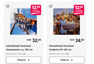 €12,50 korting op toverland tickets bij Etos