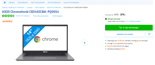 ASUS Chromebook Plus CX3402CBA-PQ0054 - 14 inch - Intel Core i3 - 8 GB - 128 GB voor €379 bij Coolblue