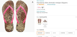 Havaianas Slim Animals meisjes Slippers voor €6,90 bij Amazon