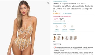 LYPERLA Traje de Baño Monokini a $99 en Amazon