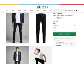 Glenn Stretch Jeans Fit Slim Negro por 28,49€