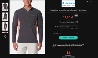 Columbia sudadera por 15,90€ y chaquetas polares por solo 18,90€