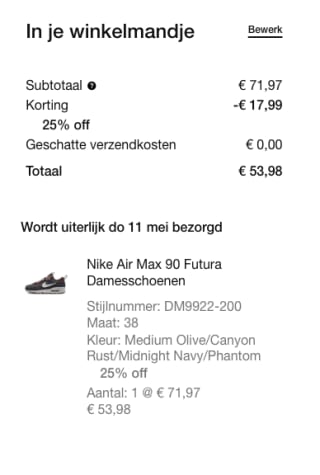 Nike kortingscode voor 25% korting
