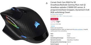 Corsair Dark Core RGB Pro SE - Draadloze Gaming Muis voor €79,99 bij Amazon