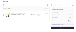 Aspiradora Escoba de Mano Karcher CVH 2 por 26.56€