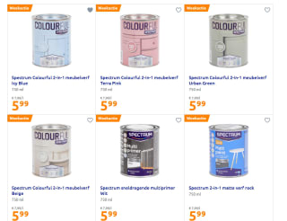 Alle Spectrum verf voor €5,99 bij de Action