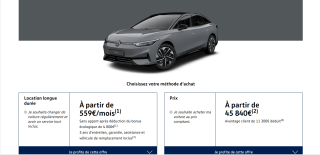 Véhicules ID.7 Pro ID. pack Life Max, batterie 77 kWh, à 45 840€