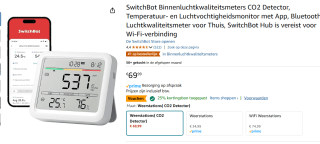 SwitchBot Meter Pro. Monitor CO2 voor €52,49 bij Amazon
