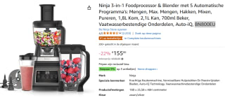Ninja Foodi 3-in-1 Foodprocessor en Blender voor €155 bij Amazon
