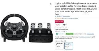 Logitech G920 Driving Force Racing Wheel and Floor Pedal voor Xbox/PC voor €165,21 met Amazon prime