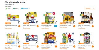 1+1 gratis op alle alcoholvrije bieren bij de AH