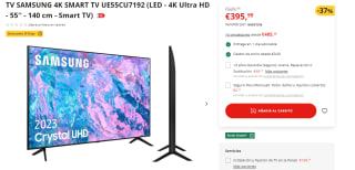 Televisor SAMSUNG 4K SMART TV UE55CU7192 (LED - 4K Ultra HD - 55'' - 140 cm - Smart TV) por 395.99€