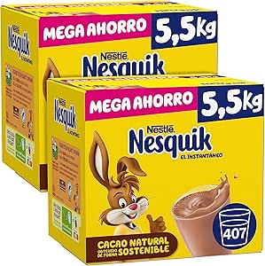 Pack de 2×5,5Kg de Nesquick por 28,79€.