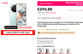 Nubia Z60S Pro 5G 12GB/256GB 6.8´´ voor €294,88 bij Aliexpress
