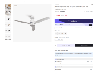 Ventilador Mellerware de Techo con mando a distancia Brizy Bright por 86,24€