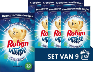 9 x 20 stuks Robijn Morgenfris droogtrommeldoekjes voor €14,22