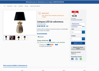Lámpara LED de sobremesa con base cerámica con almohadilla por solo 19,99€