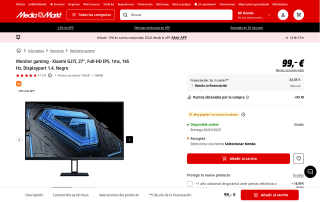 Monitor gaming Xiaomi G27i 27" Full-HD IPS por 84,15€