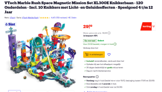 VTech Marble Rush Space Magnetic Mission Set XL300E Knikkerbaan voor €29,99 bij Bol