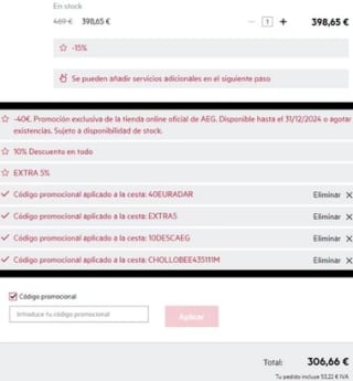 Horno AEG Serie 6000 BEE435111M por 306,66€