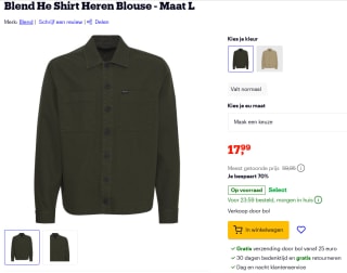 Blend He Shirt Heren Blouse voor €17,99 bij Bol