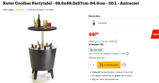 Keter Cool Bar bijzet tuintafel 30L voor €49,99 bij Bol