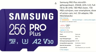 Samsung PRO Plus microSD/SD - 180MB/s - 256GB + SD-adapter voor €20,99 bij Amazon