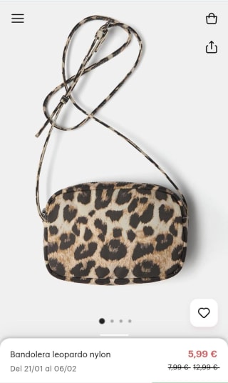 Bandolera leopardo nylon por 5,99€.