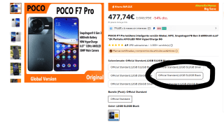 Xiaomi Poco F7 Pro de 12GB/512GB por 364,83€