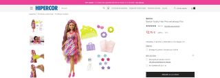 Muñeca Barbie Totally Hair Pelo extralargo Flor por 12,72€