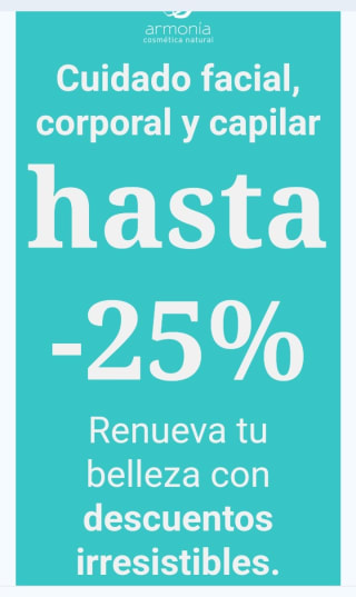 -25% Cuidado Facial,Corporal y Capilar en Armonía.