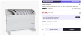 Orbegozo CV-2300 Convector 2000W por 29.04€ (Cuenta Nueva 14.57€)