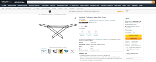 Varal de Chão com Abas Slim na cor preta - R$ 89,17
