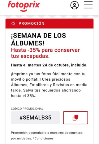 -35% Álbumes digitales, Fotolibro y Revistas.