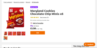Maryland Chocolate Chip Minis x6 – £0.85