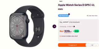 Apple Watch Series 8 41mm Zwart voor €329 bij ibood