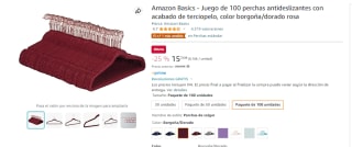 100 Perchas Antideslizantes con Acabado de Terciopelo por 15,74€