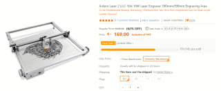 Aufero Laser 2 LU2-10A 10W Laser Engraver voor €169 bij TomTop