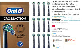 Oral-B Pro CrossAction 12 stuks voor maar €24,89 bij Amazon.nl
