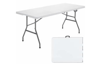 Mesa Plegable Resina Reforzada 180x70x74cm Estructura de Acero y Pies Antideslizantes por 38,90€ (Nuevos usuarios por 29,19€)