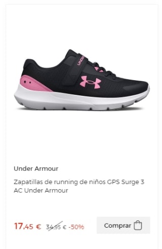 Zapatillas Running Under Armour desde solo 14,95€