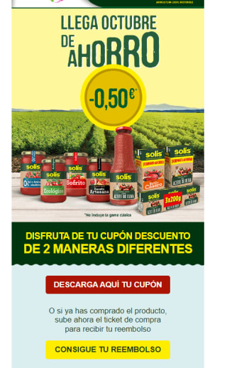 Reembolso o cupón de -0,50€ en productos Soilís