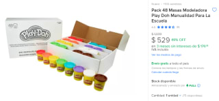 Pack de 48 masas Play Doh por $529 en Mercado Libre
