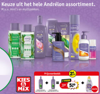 Gratis Robijn wasmiddel bij 2 Andrelon producten bij Kruidvat
