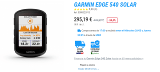 GARMIN 540 Solar Edge bicicleta por 295,11€