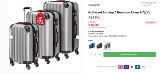 Monzana - Kofferset - 3 Stuks - Zilver - M/L/XL voor €83,95 bij DeubaXXL