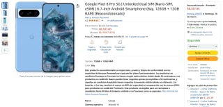 Google Pixel 8 Pro 5G 128GB Renovado $8,387 | Amazon