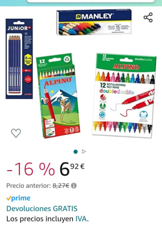 Alpino Lote Material Escolar por 6,92€.